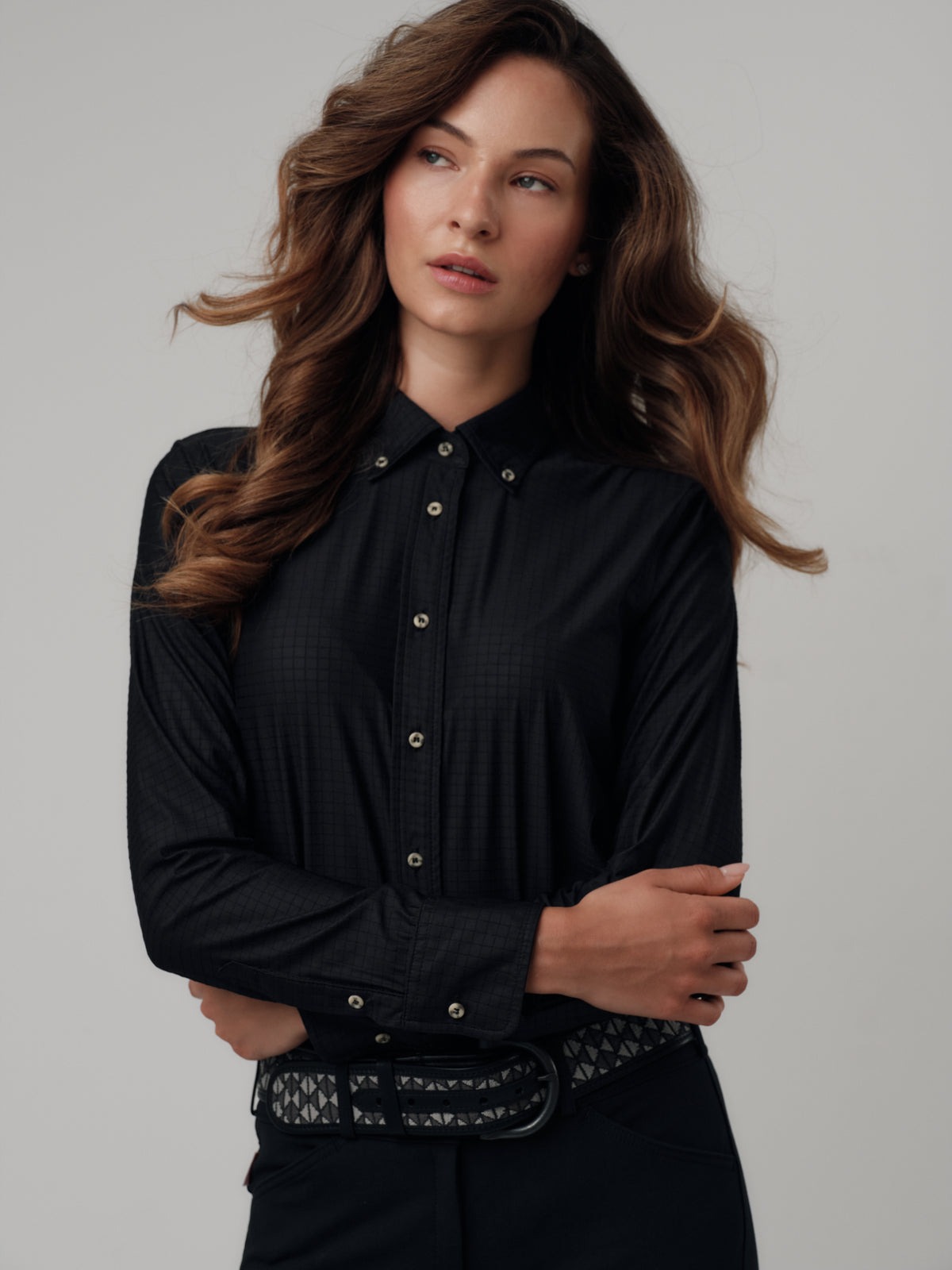 Button Down - Black AeroCheck