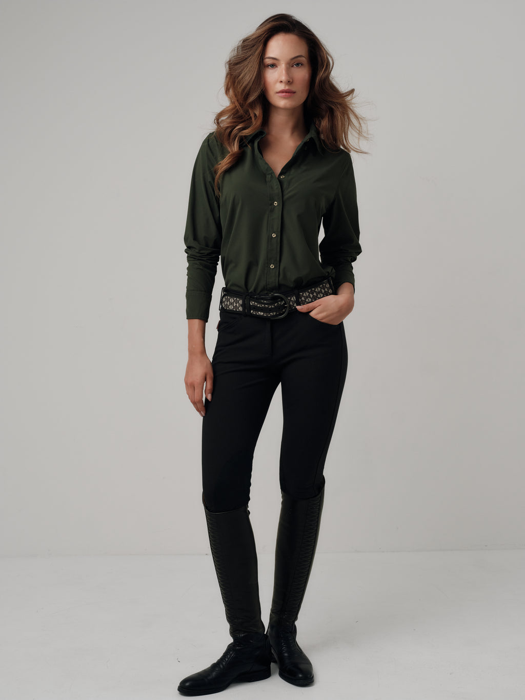 Button Down - Hunter Green