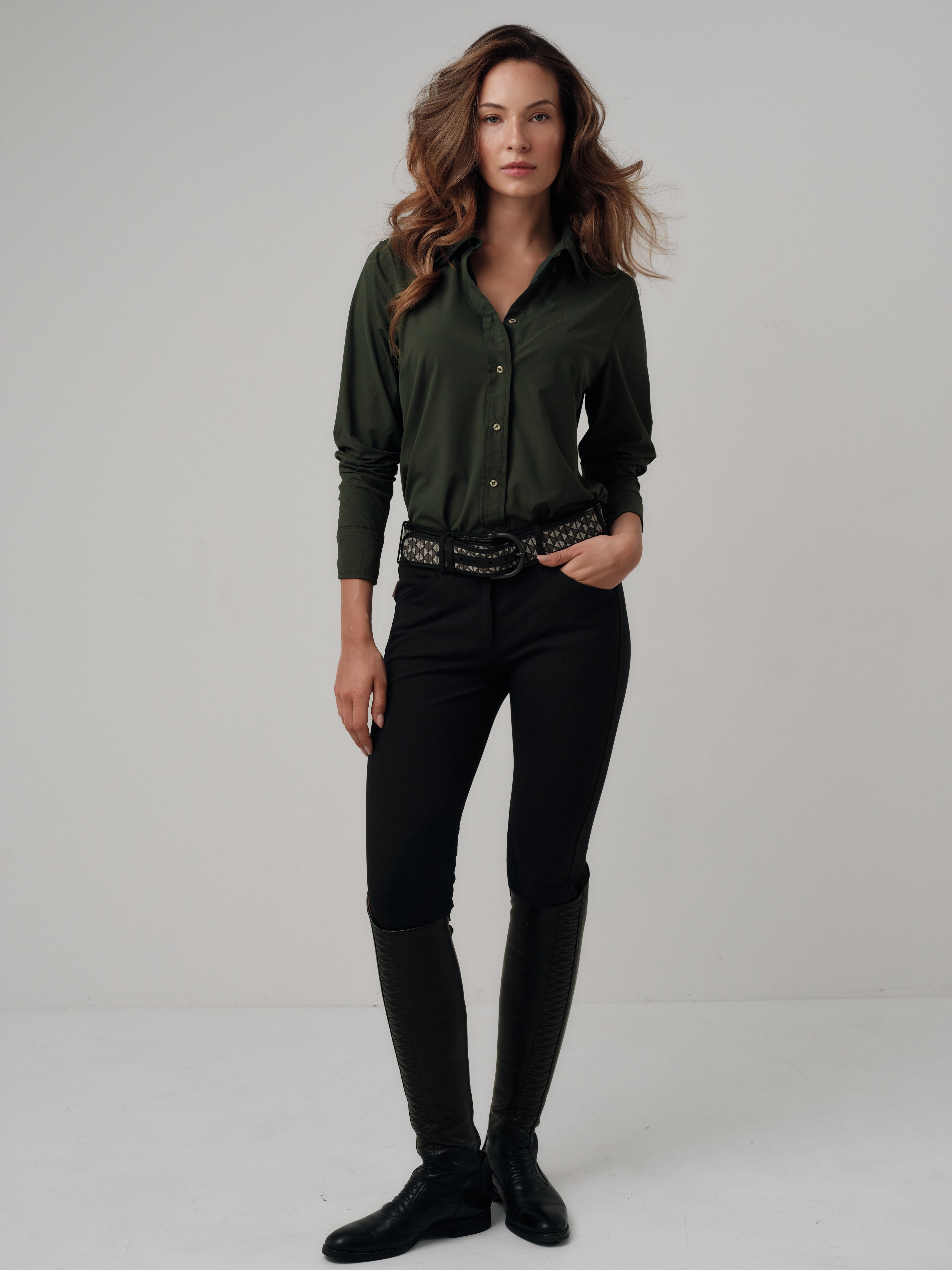 Button Down - Hunter Green