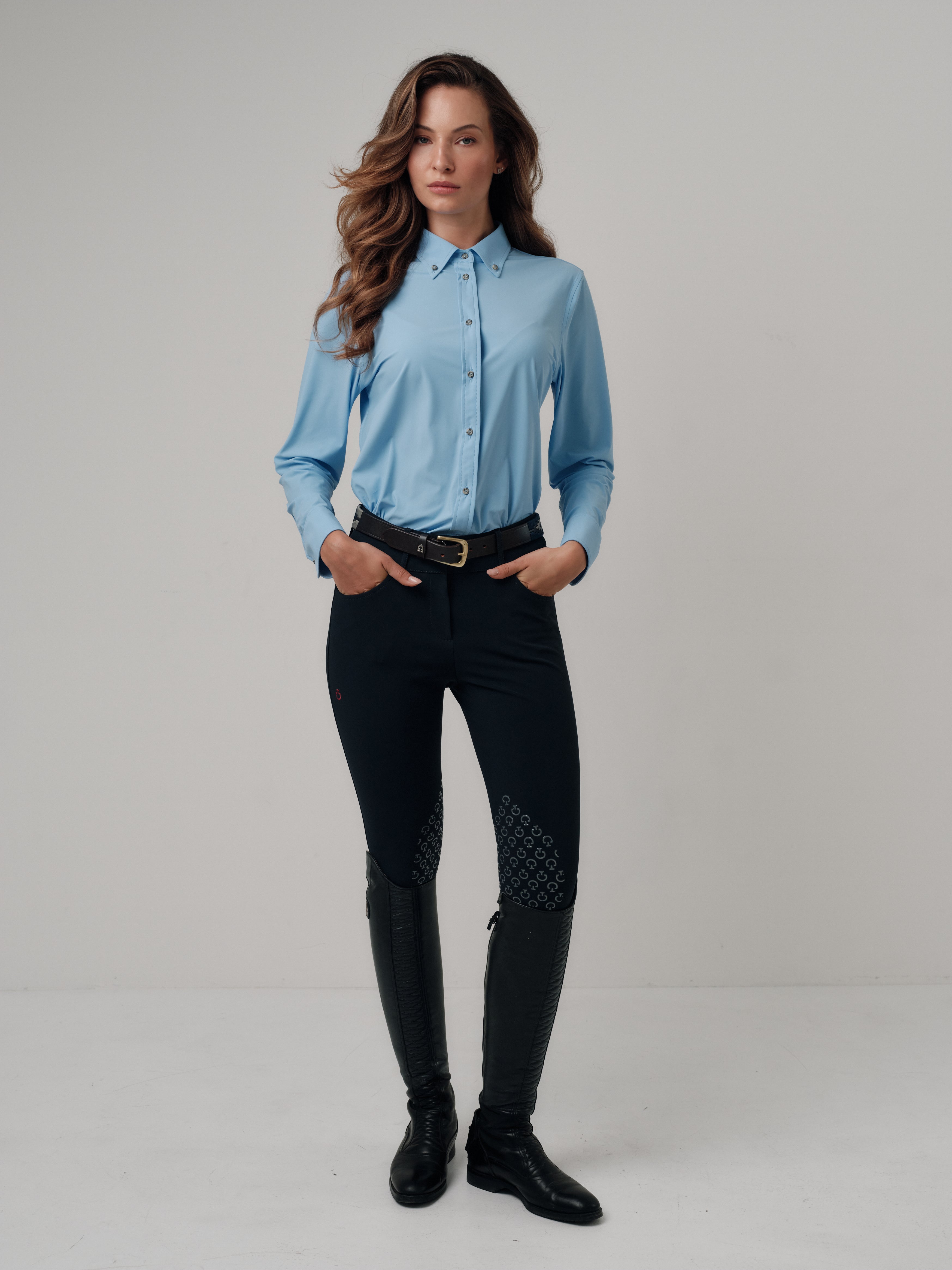 Button Down - Azure